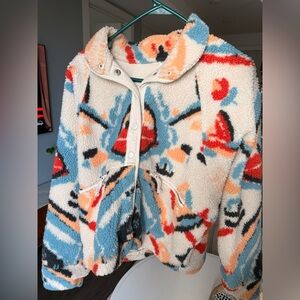 Free People Hit the Slopes Fleece Jacket in Multi Combo, Size M